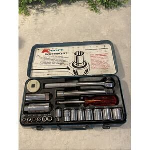 K-mart 21 Pc. Original Vintage tool set In original blue case. 3/16 - 3/4 in.